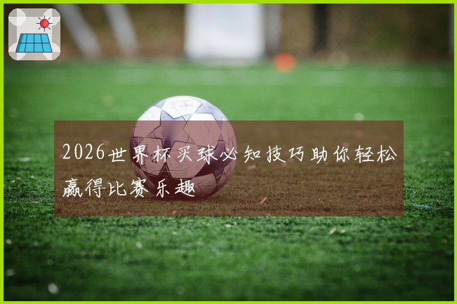 2026世界杯买球必知技巧助你轻松赢得比赛乐趣